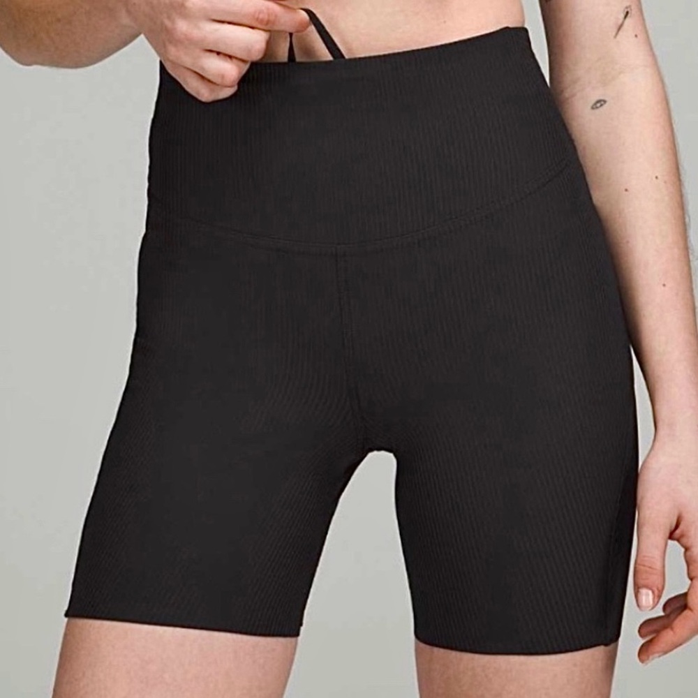 Lululemon base pace ribbed high rise biker shorts 6”